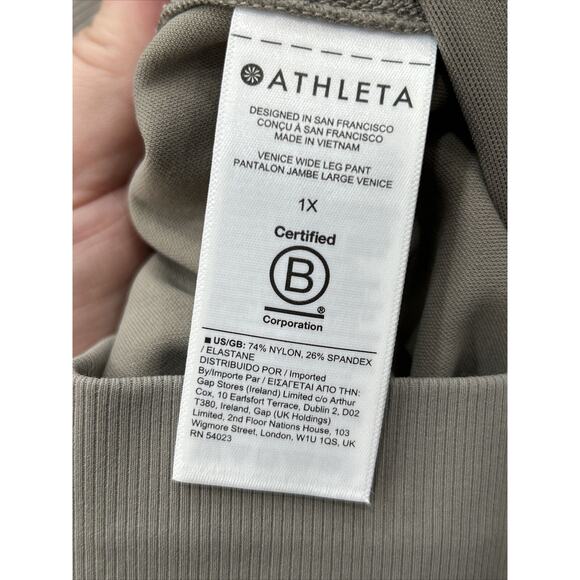 Athleta Womens Size 1X Gray Venice Wide Leg Pant Pockets Athleisure - Picture 5 of 11